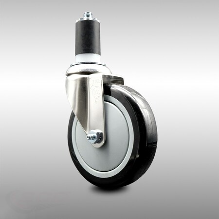 Service Caster 5 Inch 316SS Black Polyurethane Wheel Swivel 1-5/8 Inch Expanding Stem Caster SCC-SS316EX20S514-PPUB-BLK-158